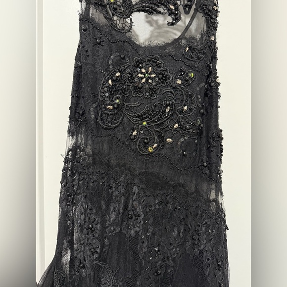 Claudine for Alyce 2054 Black Beaded Lace Gown‎ Mermaid Dress Size 4 - Picture 4 of 11